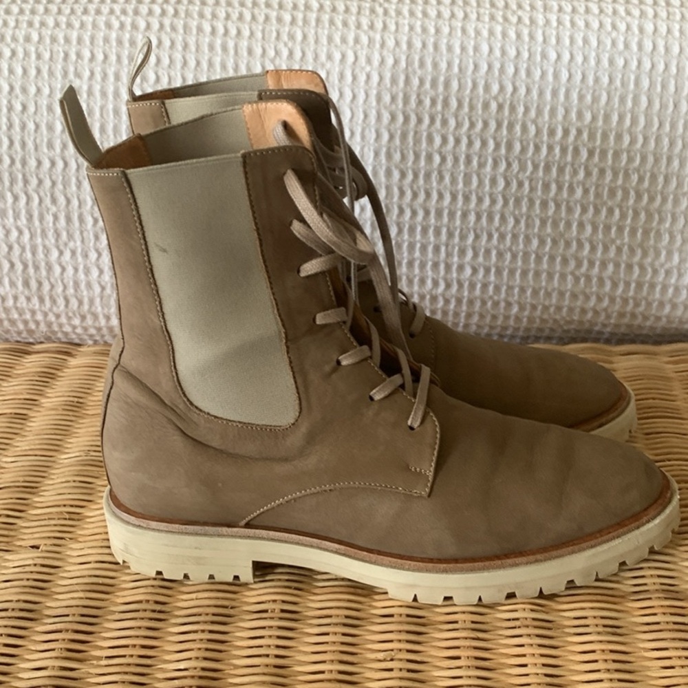 Poppy Barley Beige Combat Boots